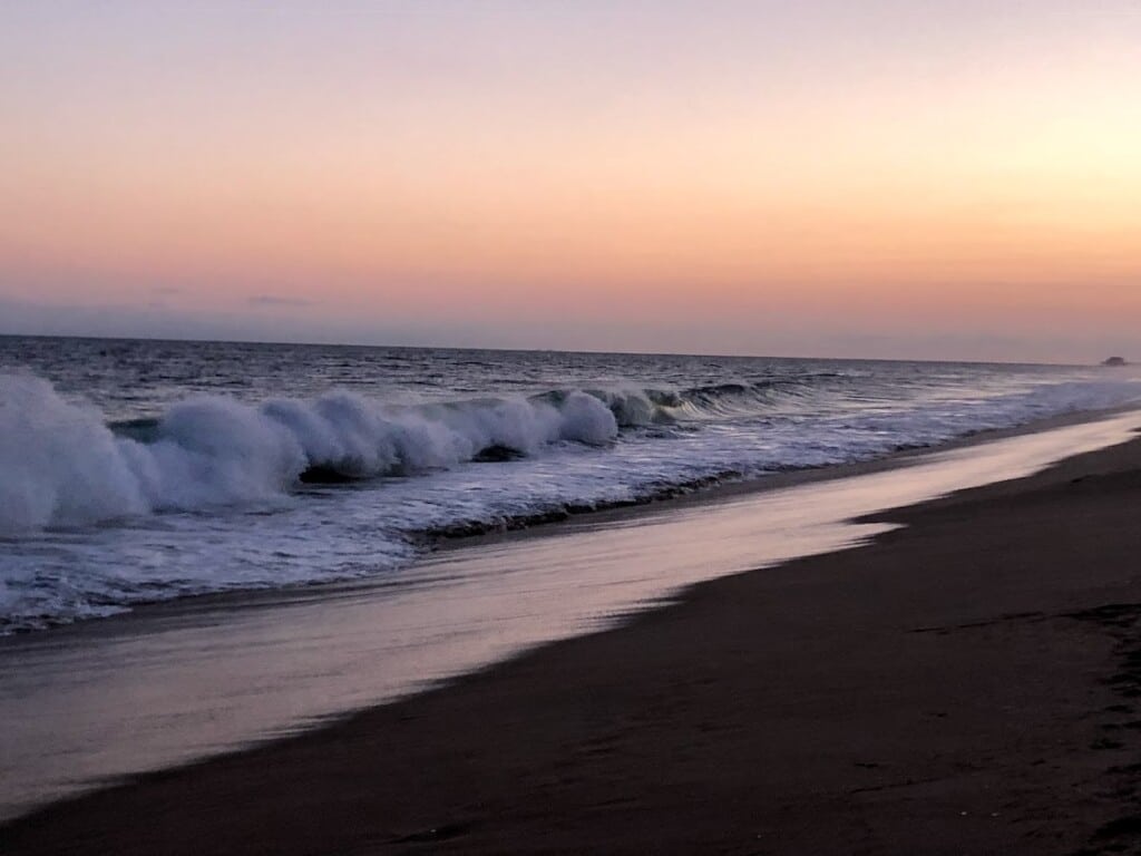 Waves at sunset