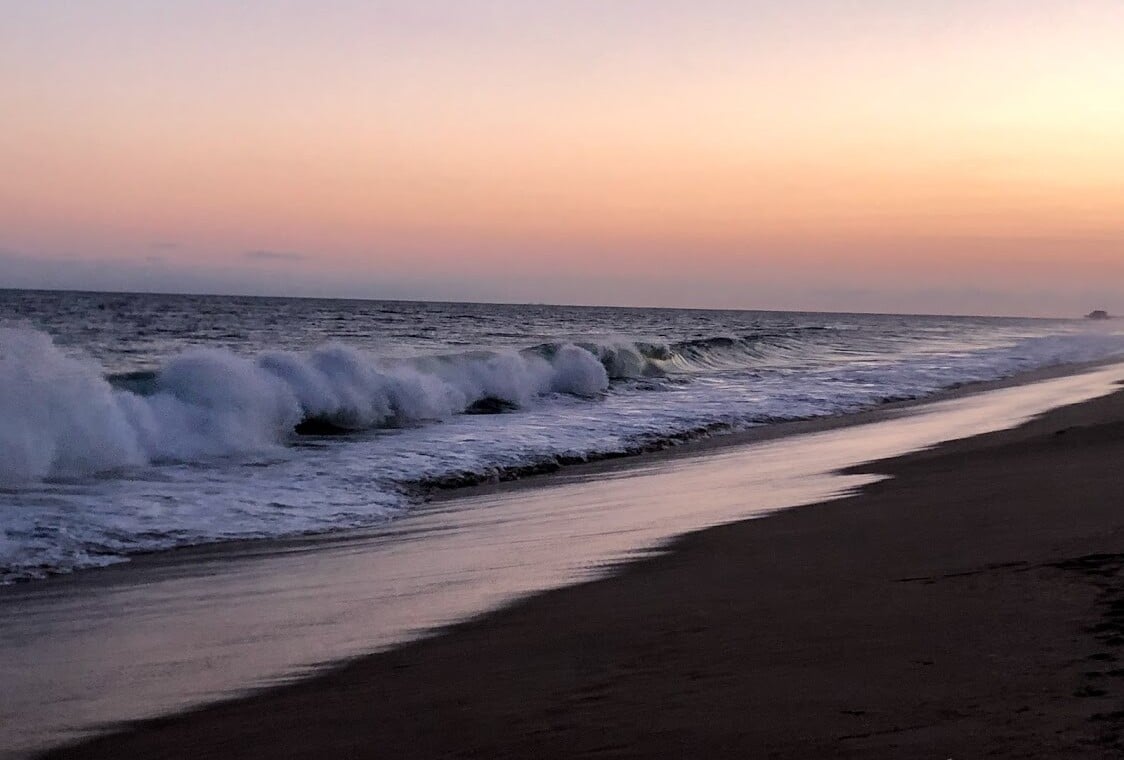 Waves at sunset