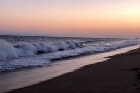 Waves at sunset